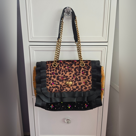 Betsey Johnson Leopard Ruffle Shoulder Bag - Picture 6 of 10